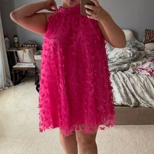 SHEIN Pink Butterfly Dress